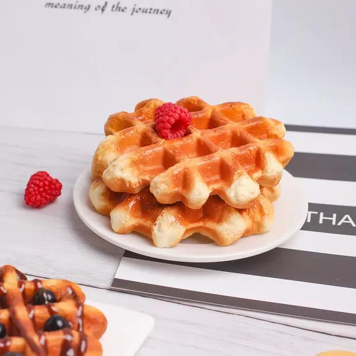Modèle de nourriture de gaufre de Simulation 1 pièces pour l'affichage de vitrine de Simulation de gastronomie, modélisation d'accessoires de photographie de Cuisine à domicile