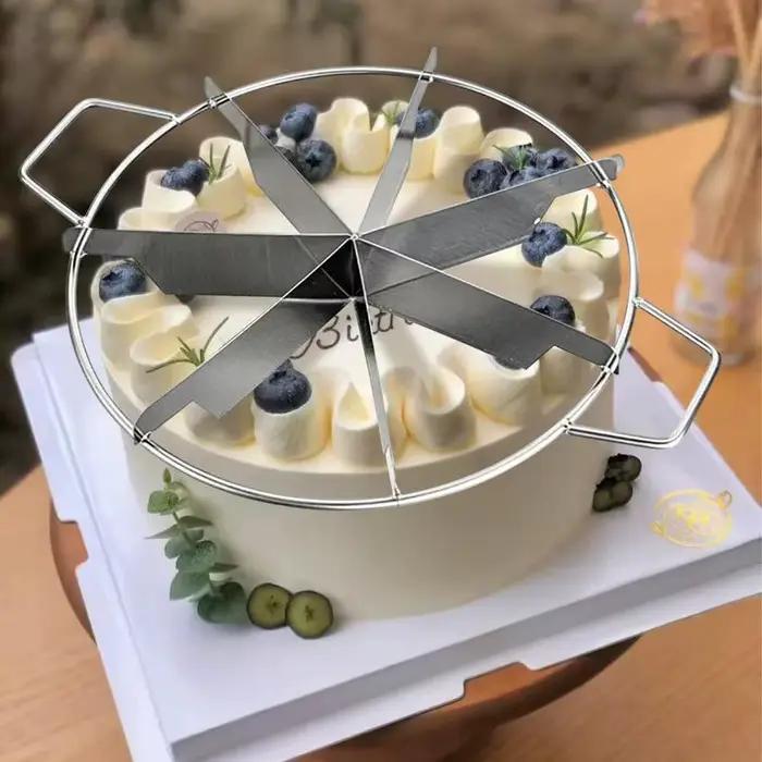 Séparateur de gâteau en acier inoxydable, 6/7/8 Divisions, coupe-Pizza, trancheur de cheesecake, pâtisserie ronde, fromage, Pizza, presse à découper, Machine-outil