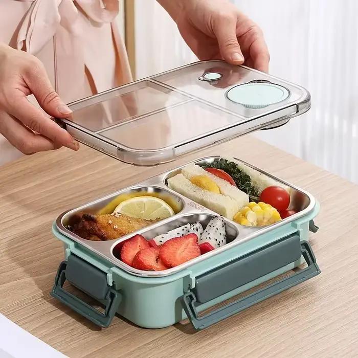 Boîte à déjeuner portable isotherme 850ml pour enfant et adulte, boîte à bento acier inoxydable réutilisable, idéale pour le travail, l'école ou les voyages