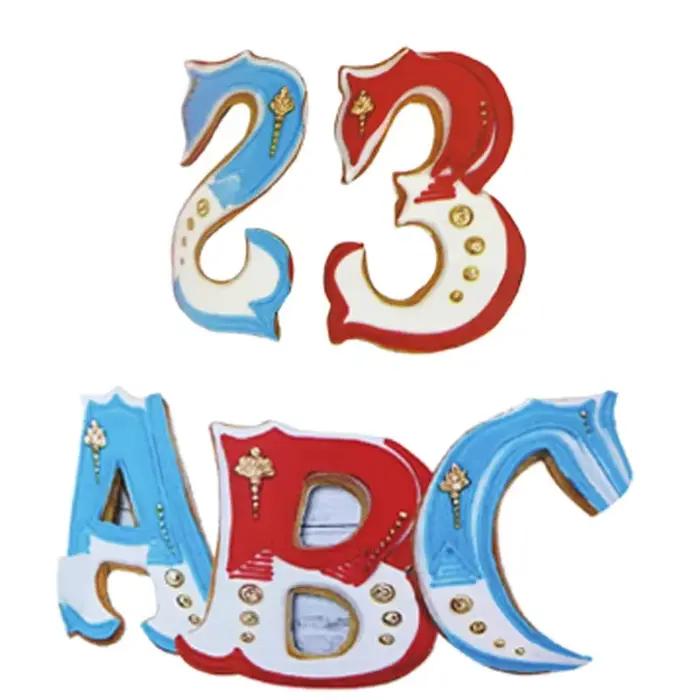 1 ensemble de grands moules à biscuits avec lettres anglaises