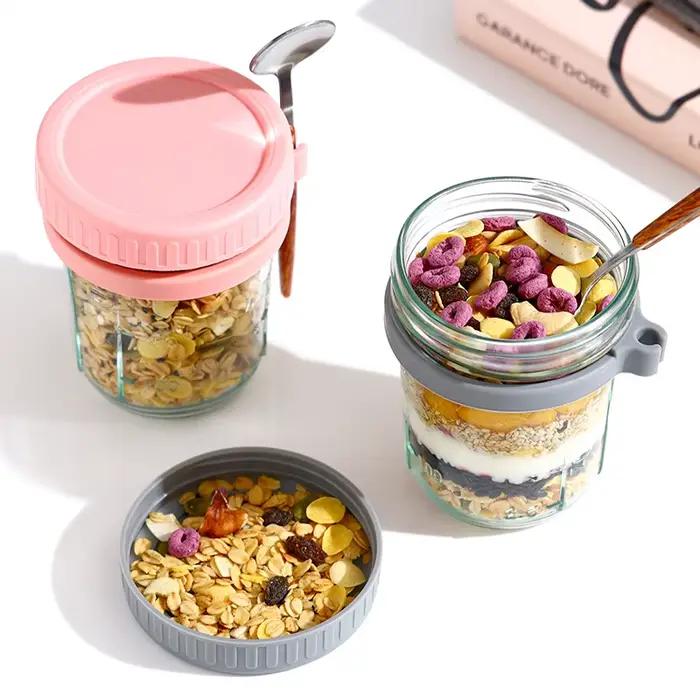 Conteneur d'avoine de nuit, 1 pièce, lait, fruits, salade, stockage des aliments, pots en verre, céréales portables, tasses de petit déjeuner, bouteille d'eau, article de cuisine