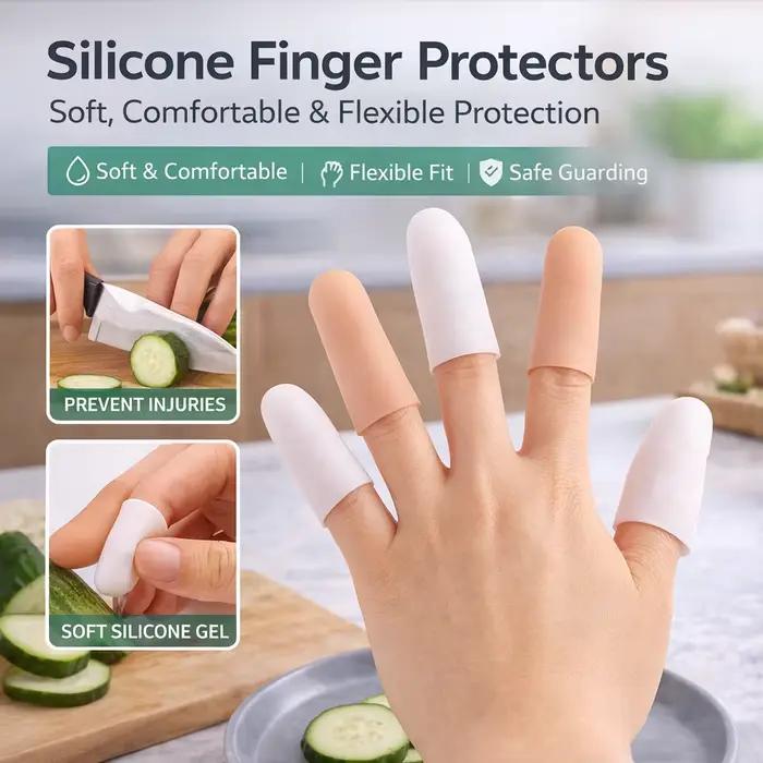 Manchon de protection des doigts en résine gris clair ou vert clair résistant aux hautes températures pour protection et confort des doigts en cuisine occassions spéciales