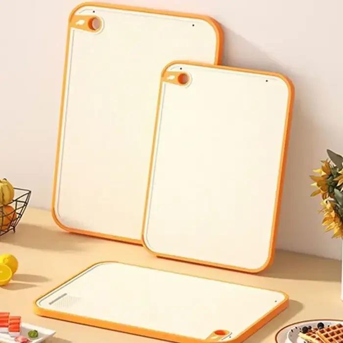 Planche à découper antibactérienne Double face en paille de blé, planche collante multifonctionnelle en plastique antidérapante Anti-moisissure pour la cuisine de la maison