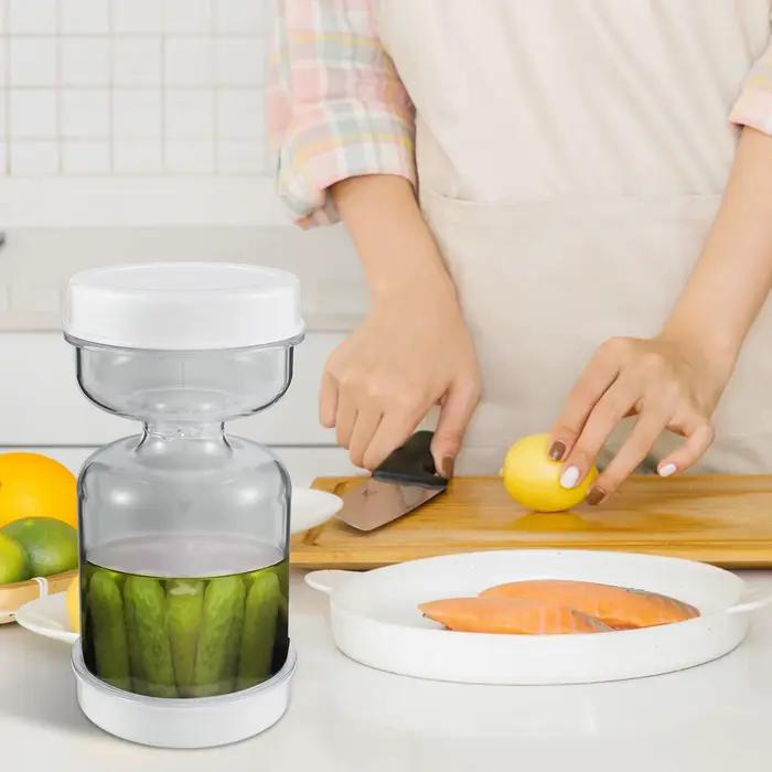 Récipient avec passoire pour aliments de cuisine, récipient à concombre, récipient sec à la maison, distributeur de support, pot à olives, 514 les