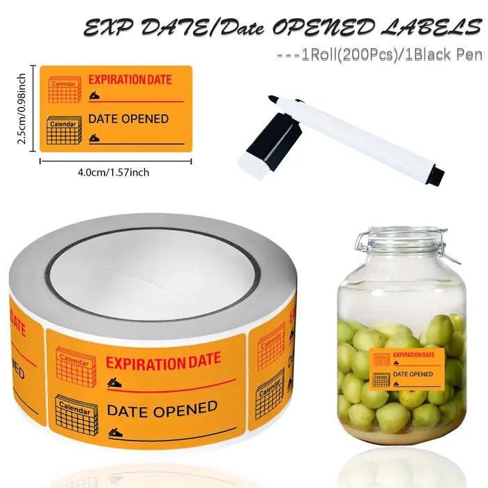 Rouleau d'autocollants de Date d'expédition/ouvert avec stylo marqueur noir