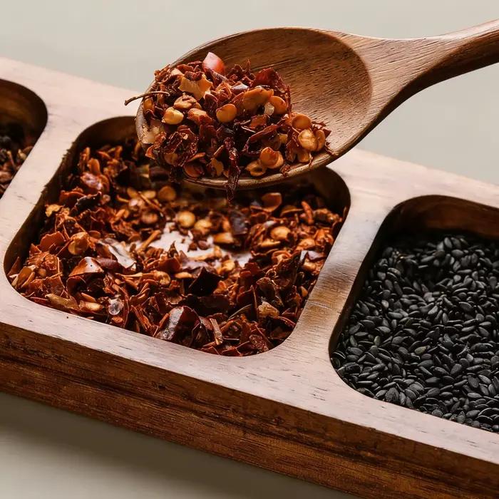 Assiette à condiments divisée en bois massif pour la maison