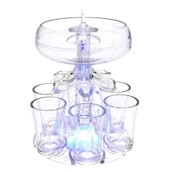 Distributeur et support en acrylique à 6 tirs, support de distributeur d'eau pour vin, whisky, bière, outil de jeu de boisson, réunion familiale, Bar, ensemble de vin