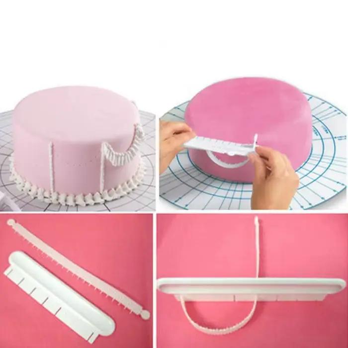 Nouvel outil de décoration de gâteaux courbé avec règle graduée