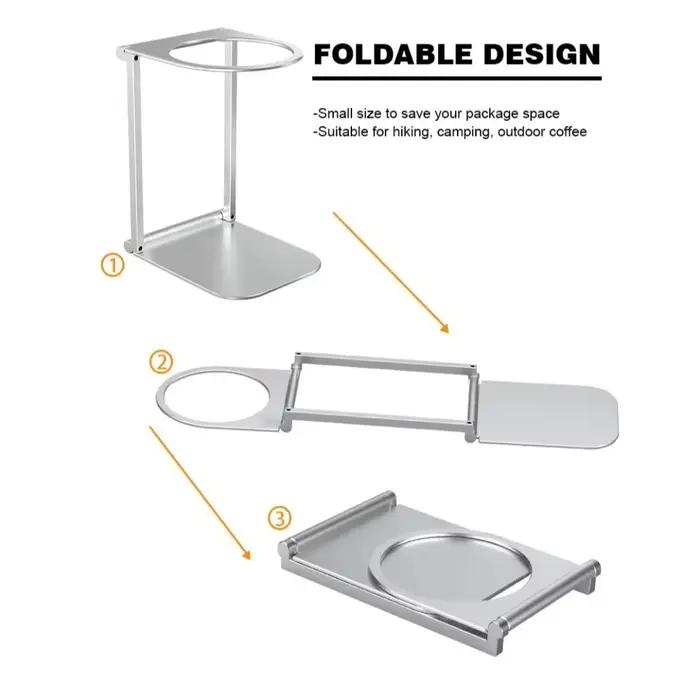 Support de machine à café pliable en alliage d'aluminium pour amateurs de café robuste et élégant pour préparation de café occasions spéciales