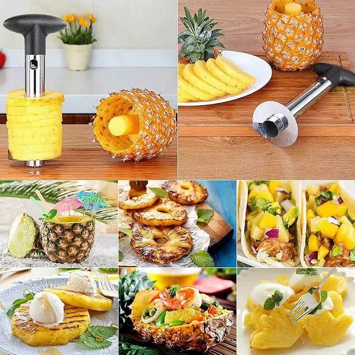 Stainless Steel Pineapple Corer and Slicer Pineapple Silcer Peeler Pineapple Corer Slicer Fruit Cutter Kitchen Gadget Accessorie