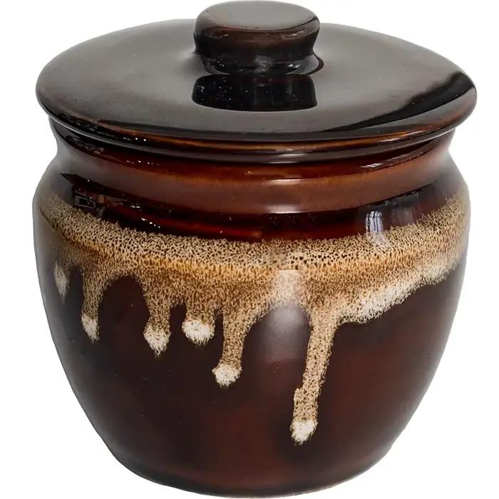 Pot de décapage en céramique émaillée, pot de Fermentation Kimchi de Style Antique, récipient de conserve en grès pour le stockage de la cuisine à domicile