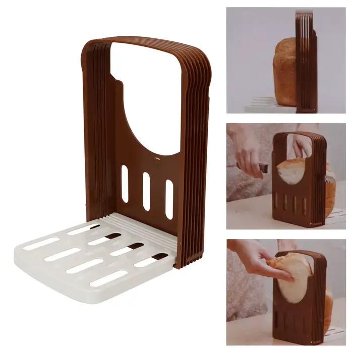 Support de trancheur de pain grillé en plastique pliable, support de coupe, Guide de coupe, outil de tranchage, ustensiles de cuisson