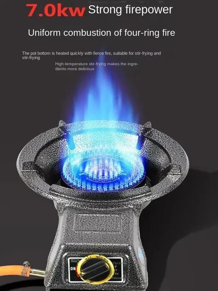 Poêle à gaz puissant pour la cuisine domestique et commerciale – Compatible avec le gaz naturel et le GPL.