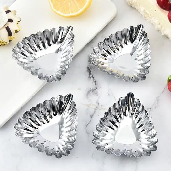 Moules à tarte aux œufs en acier inoxydable antiadhésifs pour desserts, muffins à fleurs et autres créations sucrées occasions spéciales