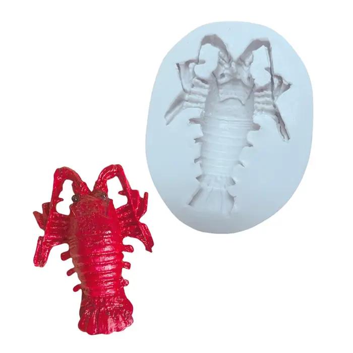 Moule en silicone 3D Homard pour la pâtisserie, outil de cuisine DIY, pour desserts, fondant, résine, crevettes, gâteaux, chocolat et décoration en dentelle