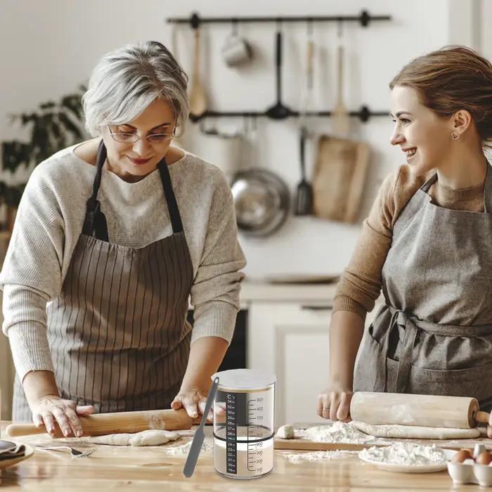 Pot de levain 900 ml en verre transparent pour fermentation et cuisson chez vous occassions spéciales fromage bière maison
