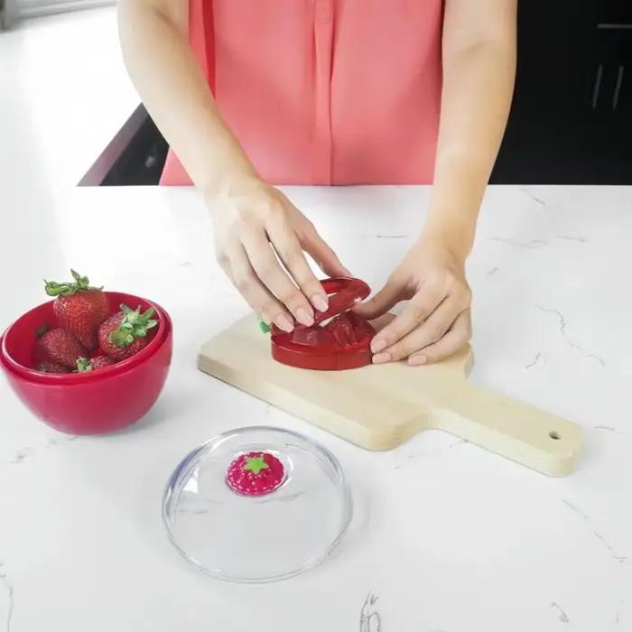 Coupe-fraises en acier inoxydable, lame tranchante, petit outil pour décorer les coupes à dessert, les supports à gâteaux, la décoration du pain fait maison