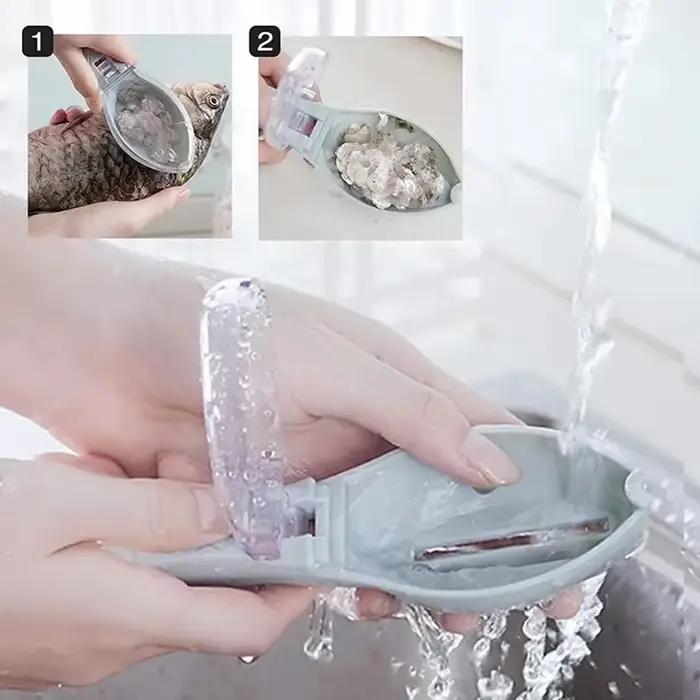 Râpe à écailles de poisson avec couvercle