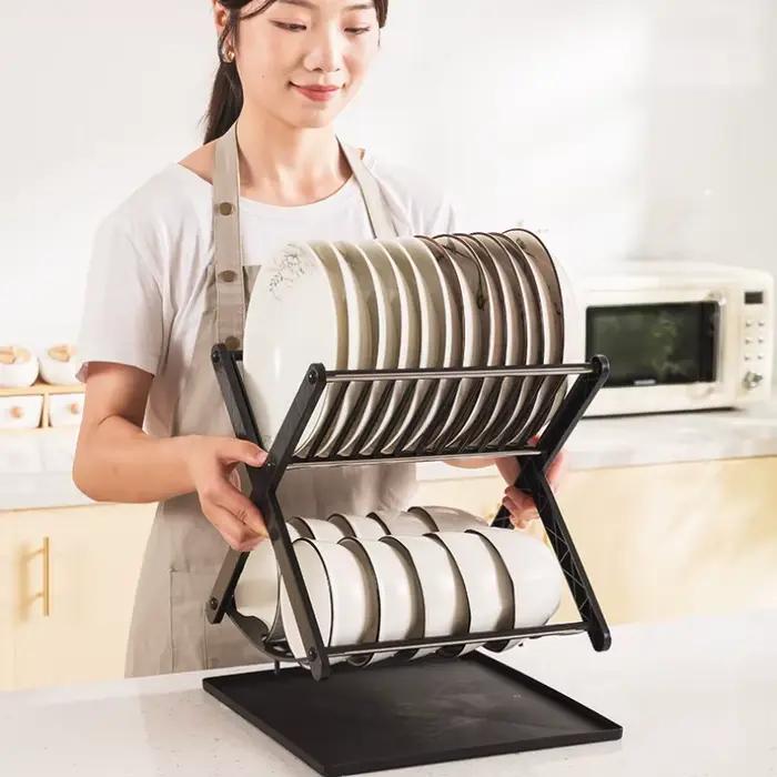 Rangement de vaisselle de cuisine en acier inoxydable