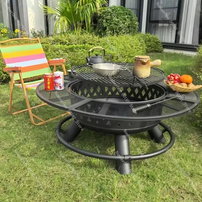 Barbecue d'extérieur, poêle à bois