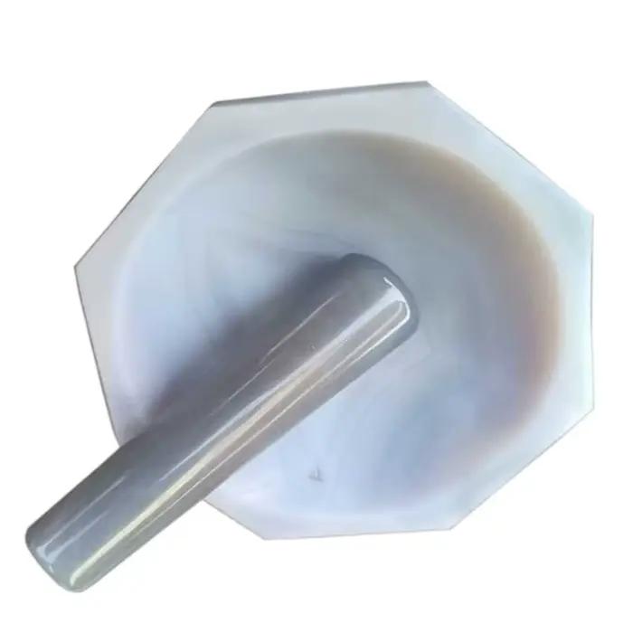 Mortier et pilon en agate naturelle de qualité A, garantie de 1 an pour les tests en laboratoire