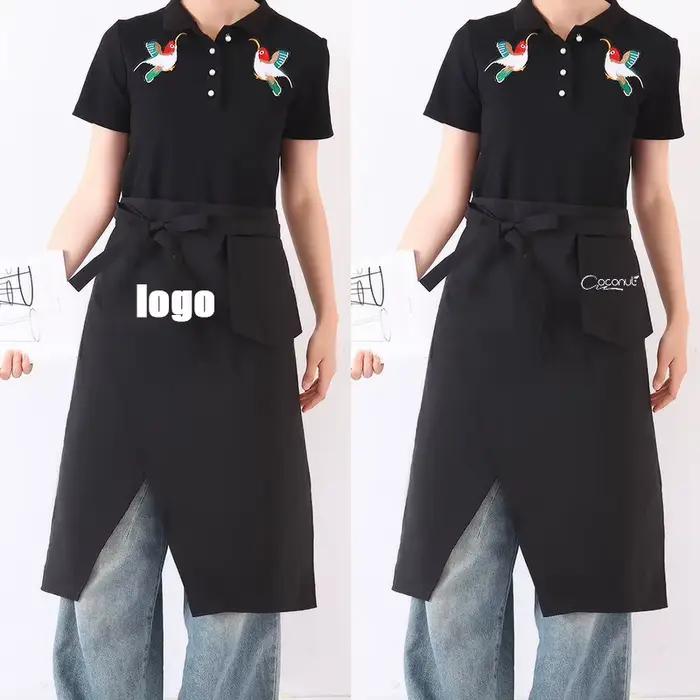 Tablier de cuisine professionnel demi-longueur du corps avec Option d'impression de logo résistant à l'eau pour l'industrie des services alimentaires