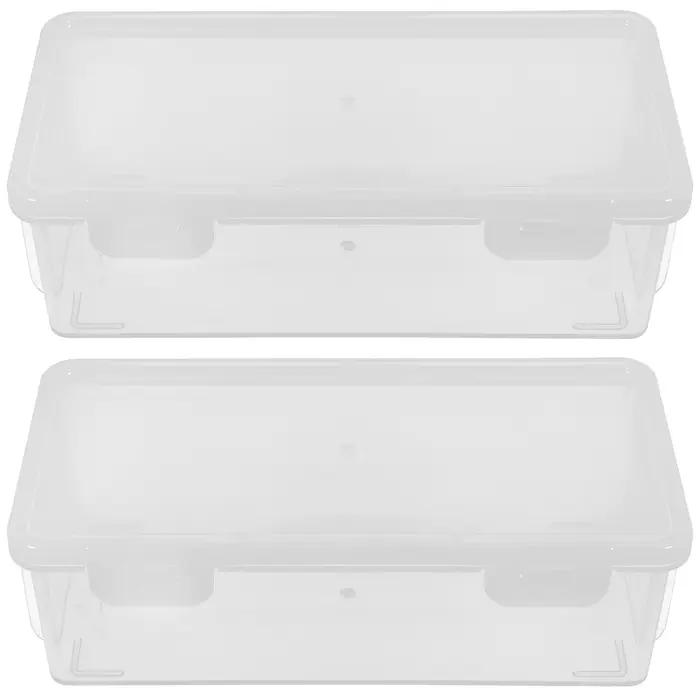 Lot de 2 boîtes à pain transparentes hermétiques réutilisables en plastique pour le stockage