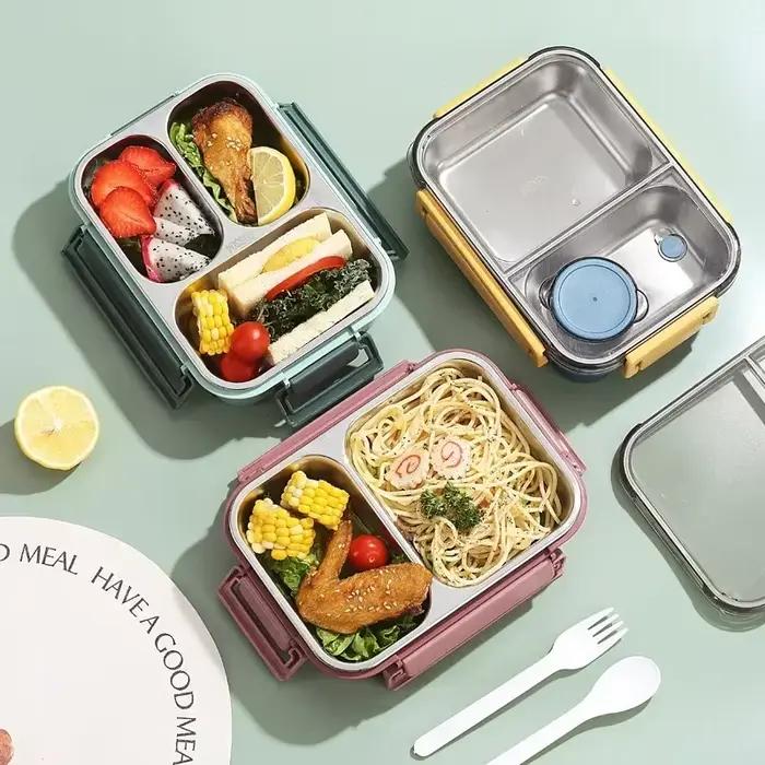 Boîte à déjeuner portable isotherme 850ml pour enfant et adulte, boîte à bento acier inoxydable réutilisable, idéale pour le travail, l'école ou les voyages
