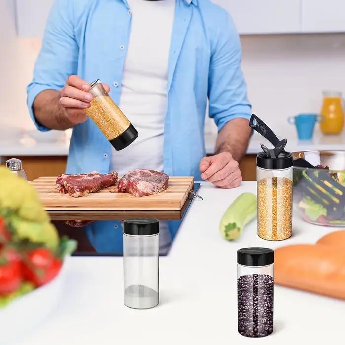 Boîtes à épices transparentes en plastique de 400 ml avec couvercle doseur, contenants à assaisonnements pour la cuisine et le barbecue