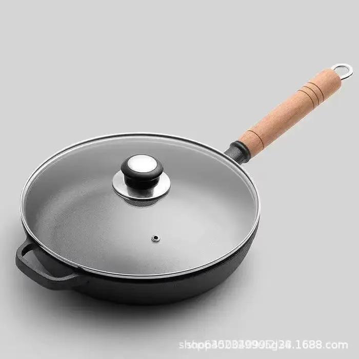 Poêle à fond plat en fonte