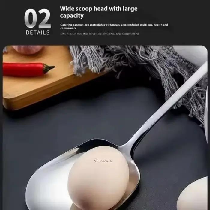 Grande cuillère à riz ergonomique en acier inoxydable