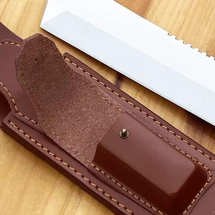 Étui à couteau portable en cuir véritable fait main