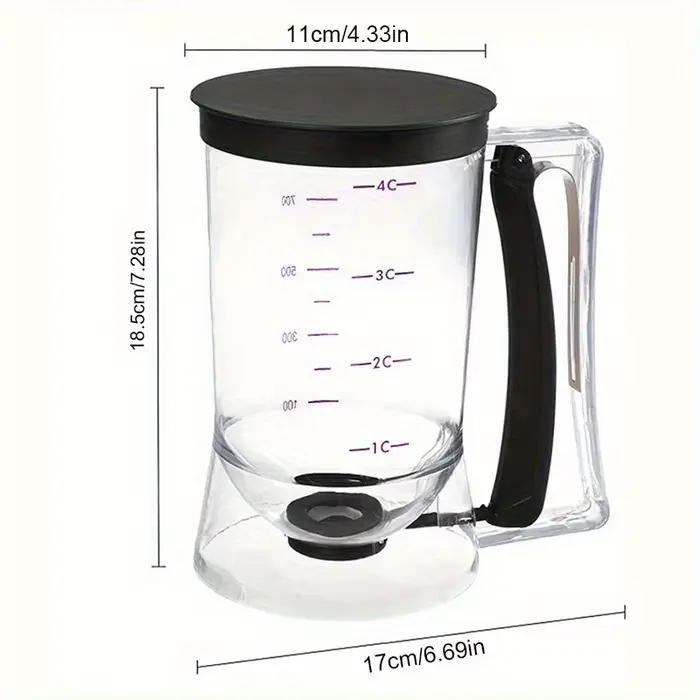 Distributeur de pâte 900 ml avec étiquette graduée et poignée à pression pour le stockage