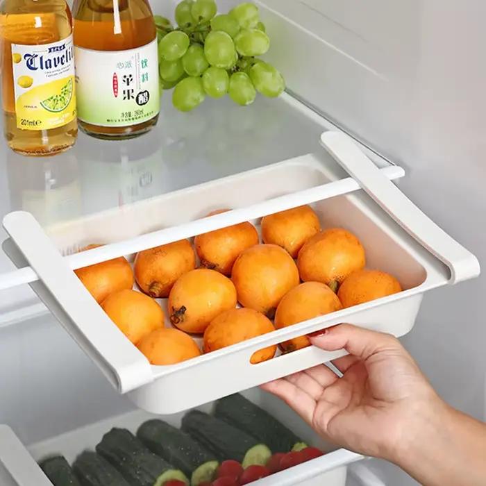 Réfrigérateur créatif, boîte de rangement pour conserver la fraîcheur, tiroir, panier à fruits et œufs, conteneur de stockage des aliments rétractable, organisateur ménager
