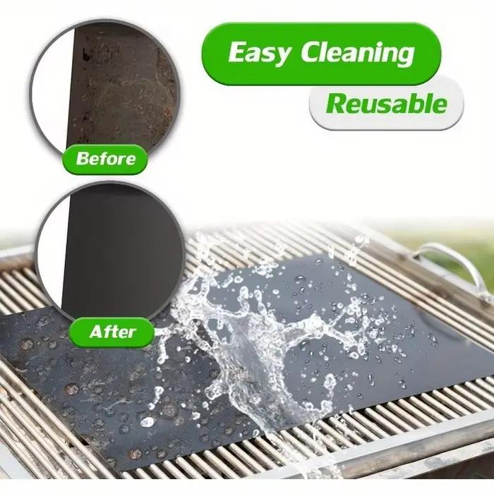 Lot de 5 tapis de cuisson antiadhésifs pour barbecue
