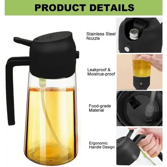 Bouteille Distributrice d'Huile d'Olive 2-en-1