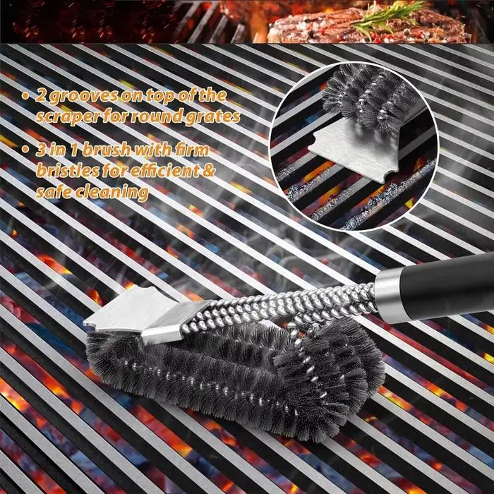 Brosse de nettoyage pour barbecue en acier inoxydable