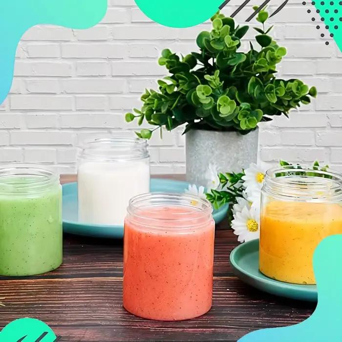 Bocaux de stockage en plastique réutilisables de 10 pièces avec couvercles argentés-conteneurs de cuisine polyvalents anti-fuite, adaptés aux aliments