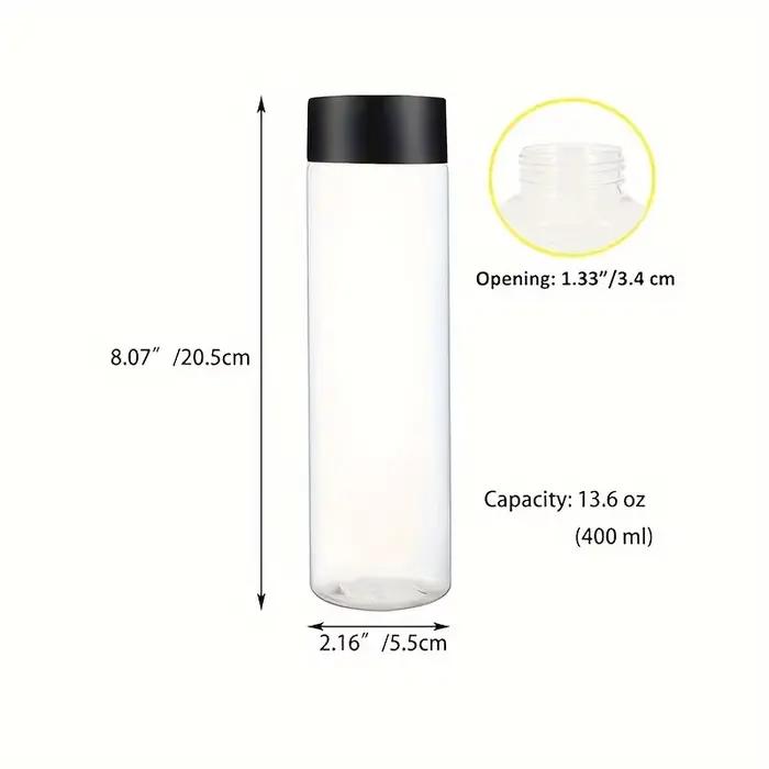 Bouteilles de jus de fruits en plastique transparentes et réutilisables pour usage intérieur et extérieur, avec choix de couleurs et capacités variées pour adultes occasions spéciales