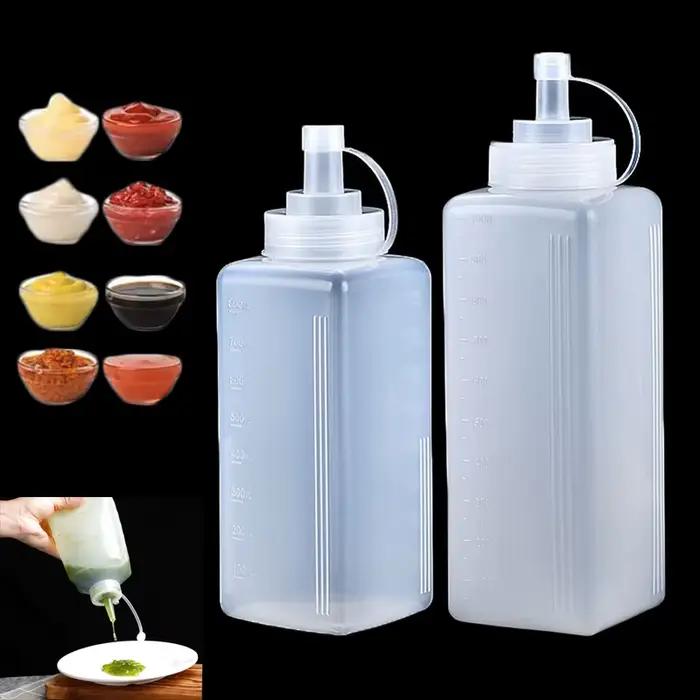 Bouteille à condiments à presser de 450 à 1000ml, avec couvercle, bouteille à presser en plastique, distributeur de stockage de vinaigrette, accessoires de cuisine