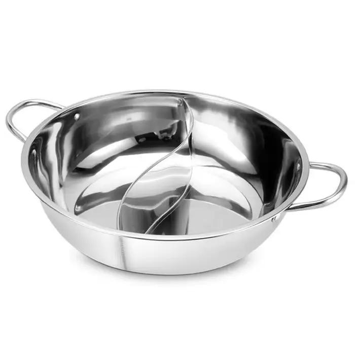 28 cm acier inoxydable Double divisé Double marmite cuiseur cuisinière à gaz Compatible marmite chinoise marmite cuisine soupe marmite