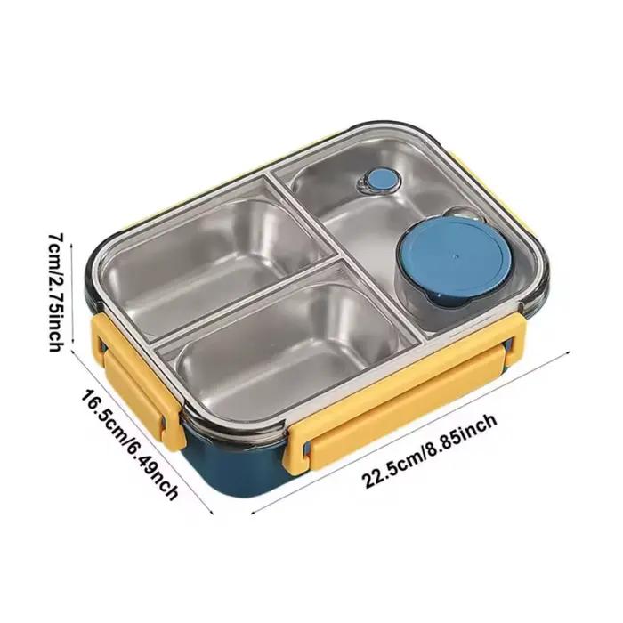 Boîte à déjeuner en acier inoxydable 800ml avec compartiments étanches pour enfant et adulte, idéale pour le transport de repas chauds et collations, disponible en plusieurs couleurs