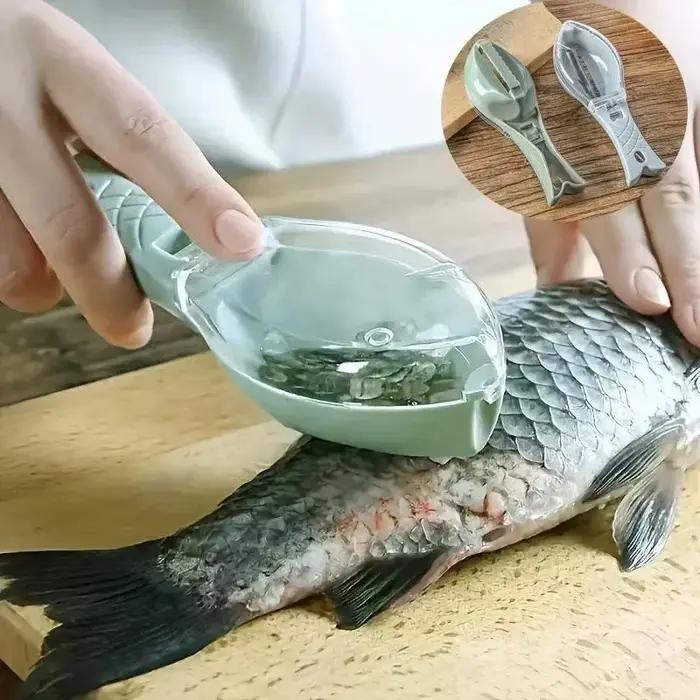 Râpe à écailles de poisson avec couvercle