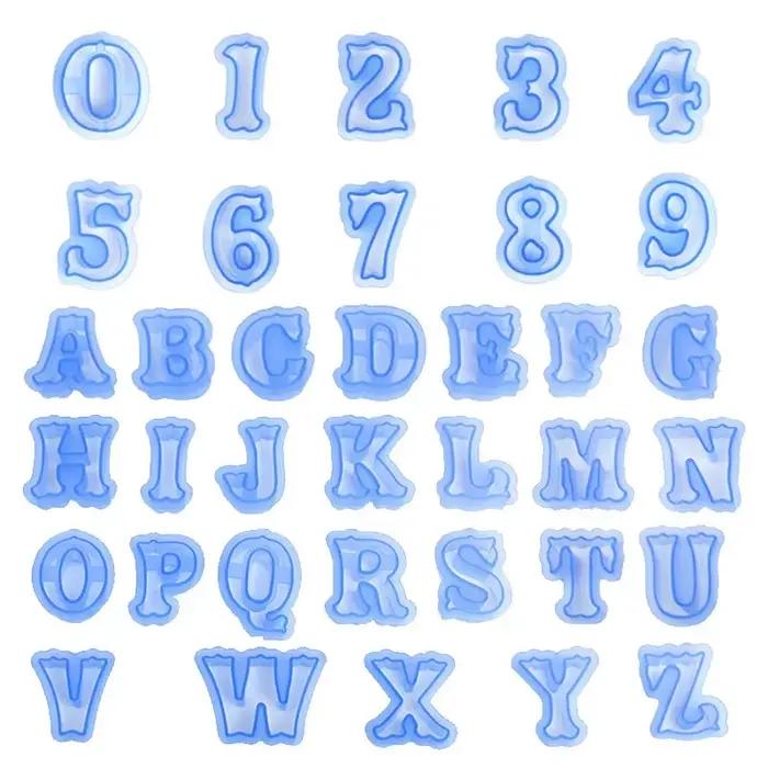 1 ensemble de grands moules à biscuits avec lettres anglaises