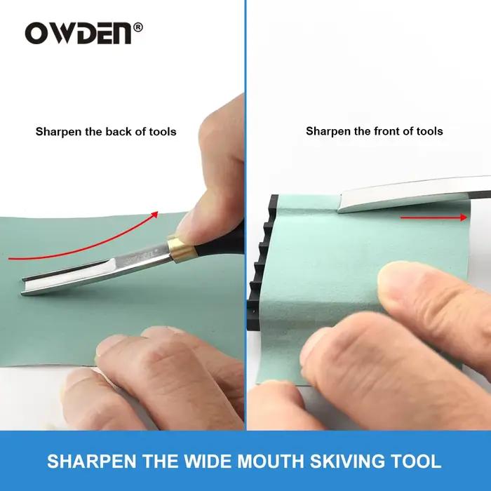 OWDEN – outil de réparation tranchant pour affûter les couteaux, pelle large, coupe du cuir, bord plus fin, affûteurs