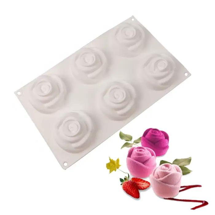 Moule en silicone pour gâteau mousse fleur d'oignon rose carré rond dessert occasion spéciale pâtisserie française chocolat bougie