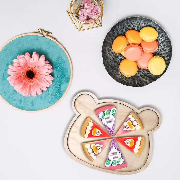 Petit Ours D'anniversaire Plateau En Bois Charcuterie Conseil Mignon Plateau De Fromage En Bois Enfants Décorations De Fête D'anniversaire Biscuit Plateau De Bonbons