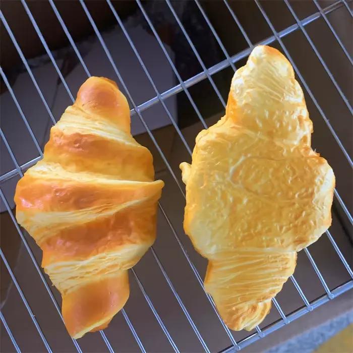 4, 9 pouces ensemble Croissant boulangerie Painau fausse pâte au beurre main collante nourriture photographie Foodie