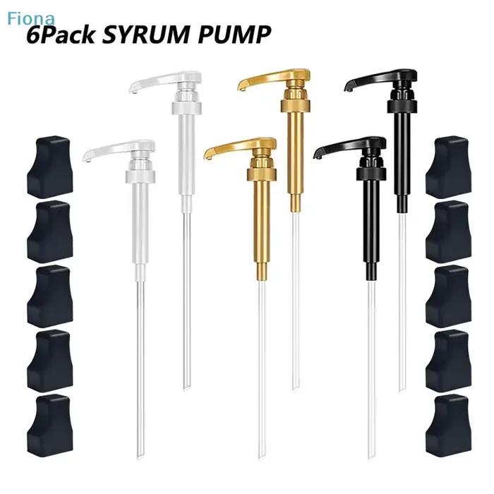 ✔ Lot de 6 distributeurs de sirop, bouteilles à pompe pour sirop de café, pompes de remplacement pour bouteilles de sirop standard de 750 ml