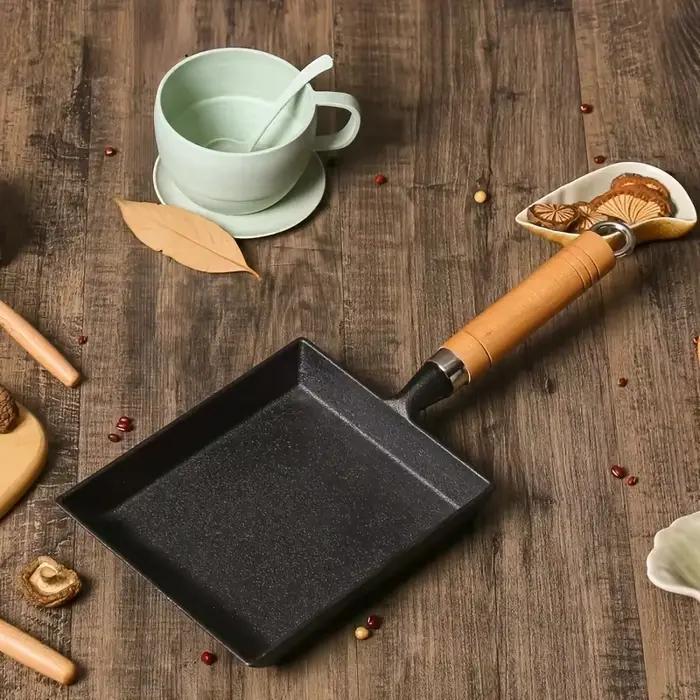 Poêle à œufs japonaise en fonte, poêle carrée antiadhésive pour crêpes, ustensiles de cuisine domestiques, outils de cuisine faciles à nettoyer, 1 pièces
